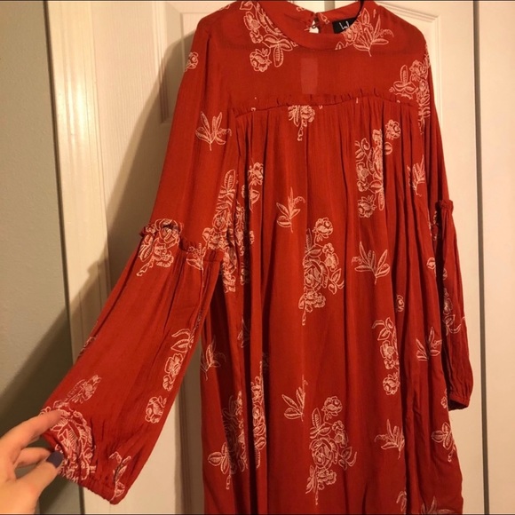 Lulu’s ‘No One Quite Like You’ Rust Orange Embroidered Shift Dress - Picture 6 of 16